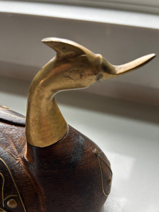 Vitage Brass and Wooden Swan-RSV|116168