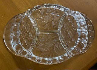 Oval Cut Crystal Divided Tray RSV