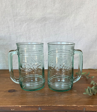 Vintage Coca Cola Stein Glass Pair (LZD - RSV)|143832