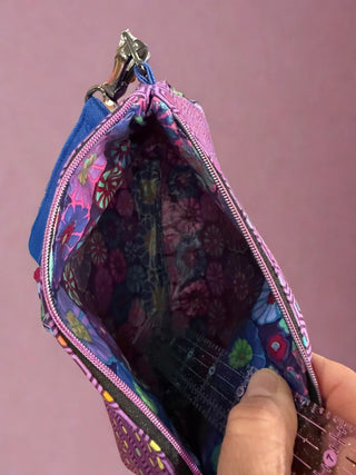 Blue and Multi-colored Make-up Case with Removable  Inner Bag|78792