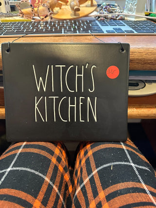 Ceramic " Witch's Kitchen" sign, black, 6"x7.5"