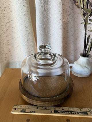 Glass Cloche Teak Cheeseboard (Japan) (LZD - RSV)|108305