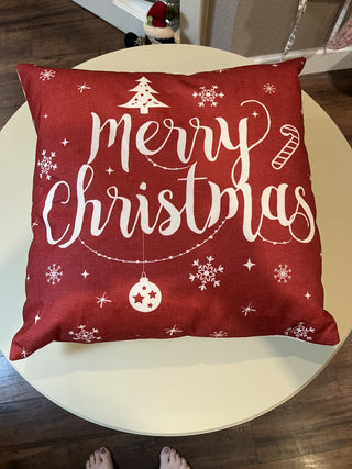 New Red and White Merry Christmas Pillow RCD|132583