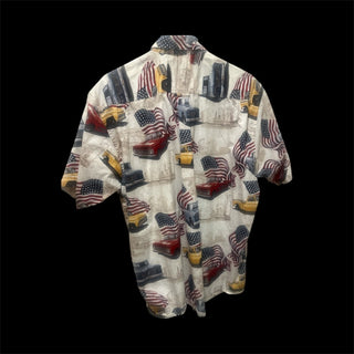 Clearwater Outfitters Button up Collared Shirt Cars American Flag Size Large #47 VV MTS|136614