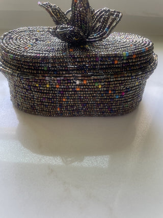 Handwoven Beaded Wire Trinket Box -RSV|97708