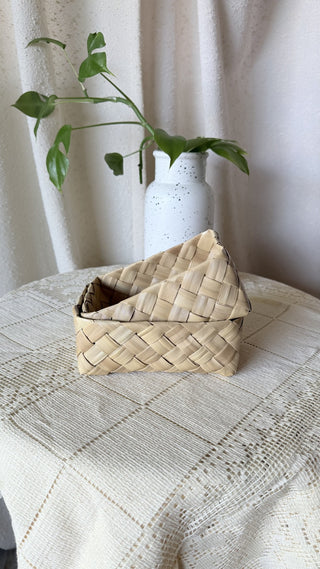 Grass Leaf Basket Set of 2 (LZD - RSV)|95814
