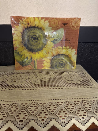 Vintage Glass Sunflower Plate Rectangle in size -RCD
