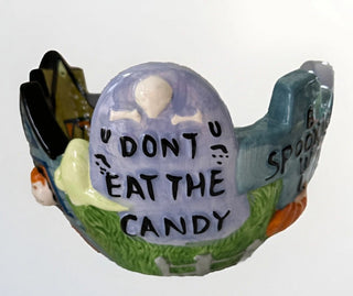 Vintage Dakin by Applause Halloween Haunted Ghost Ceramic Candy Dish Bowl #47 VV MTS|108273