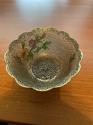Vintage Plique A Jour Bowl W/Stand RCD|43483