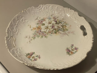 9.5" Antique Floral Transferware Platter, AS IS--SP RCD