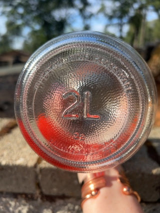 Vintage Sun Tea brewing Jar Wheaton Glass 2 Liter Hinged Wire Latch Top