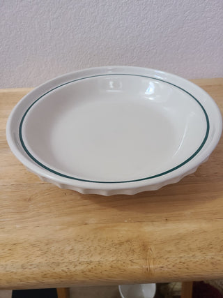Longaberger Pottery Deep Dish Pie Plate, "Woven Traditions", RCD|93408