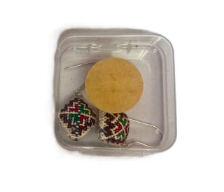 100% Silver Cross-stitch Earings|114242