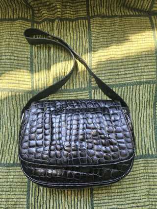 Vtg Charles David Mini Croc Patent Leather Purse|94454