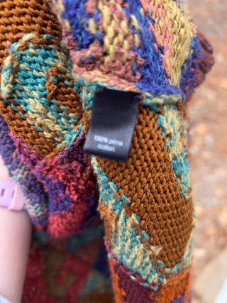 JP Peruvian Connection Kaffe Fassett open-front art-to-wear cardigan sweater Size L