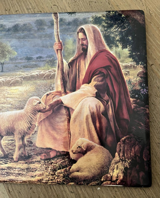 BEAUTIFUL BRADFORD EXCHANGE "THE SHEPHERD" CERAMIC PLAQUE 2000 VERY GOOD CONDITION 7" X 9" (KJS) RCD|126483