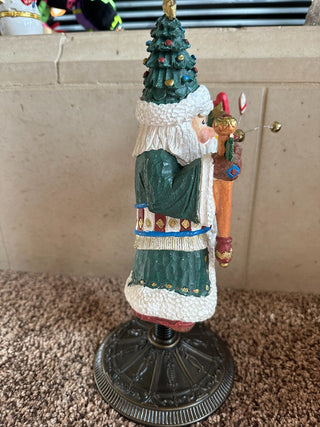 Hand-painted Santa on spring & metal base 12" RCD|95930