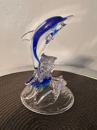 Dolphin HandBlown Sits on Tail MTS|91423