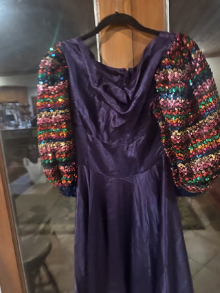Halloween Costume hand made vintage sequince sleeves dress #63 VV MTS