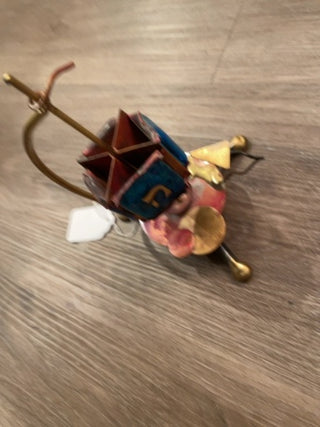 GARY ROSENTHAL JUDAICA  DREIDEL METAL AND GLASS ENAMEL SCULPTURE  RSV