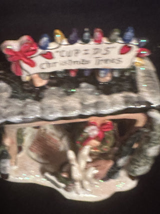 Blue Sky Cupids Christmas Trees Tea Light Candle holder 2009 #62 VV MTS|126182