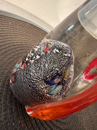 Art Glass 8in Cat Ocean  MTS