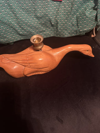 Vintage solid wood duck 9"  Beautifully hand carved and signed #47 VV MTS|130494