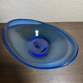 MCM Scandinavian Blue Art Glass Bowl RCD|101832