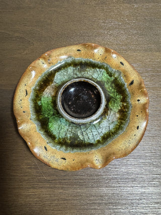 Crackle Glass Studio Pottery Tealight Holder|77420