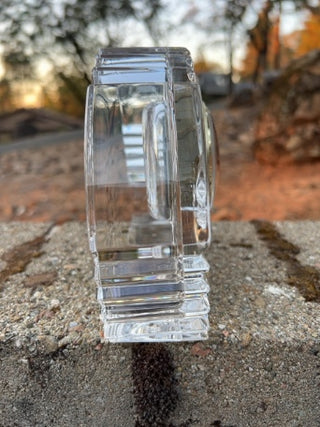 JP vintage Mikasa lead crystal mantel or desk clock