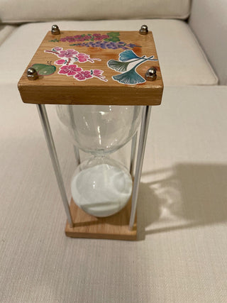 Large 9.5" Sand 30-MINUTE hour glass in bamboo