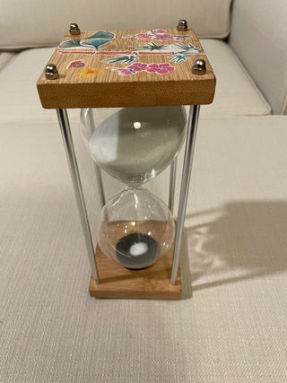 Large 9.5" Sand 30-MINUTE hour glass in bamboo