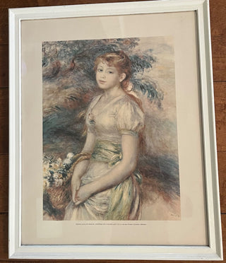 PIERRE AUGUSTE RENIOR "PORTRAIT OF A YOUNG LADY" IN CREAM WOOD FRAME LIMITED SERIES LITHOGRAPHIC REPRODUCTION 18" X 22" EXCELLENT CONDITION IN STORE PICK UP ONLY (KJS) RCD