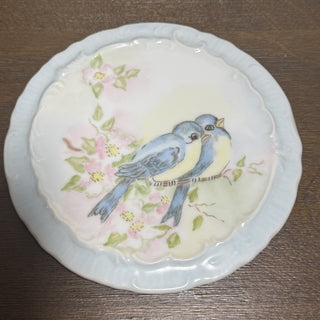 Vtg Handpainted Porcelain Bluebird Plate RCD|101926