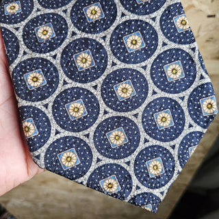 Men's - Vintage Nautica - Blue/Gray/Brown Geometric Necktie (BRI) - MTS|143141