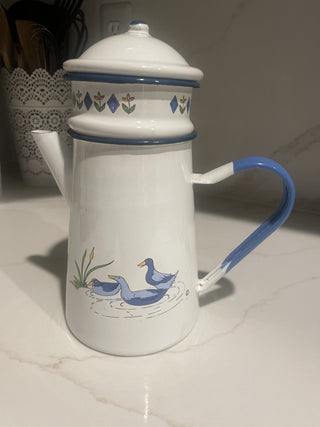 Vtg. French Enamel Coffee Pot-RSV