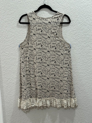 Grey Black lace Disney top XL|92353