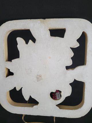 Vintage 11' Square Chalk Ware Flowers Wall Plaque RCD