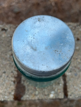 vintage-style blue glass Mason jar With Lid