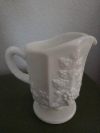 Westmoreland Milk Glass Harvest Grape Footed Pitcher, RCD|110077