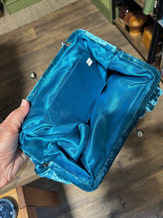 Teal Crushed Velvet Purse MTS|67800