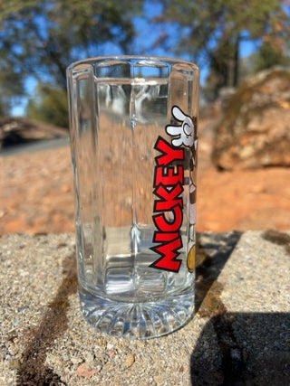 Vintage Disney Mickey Mouse Glass Beer Mug USA