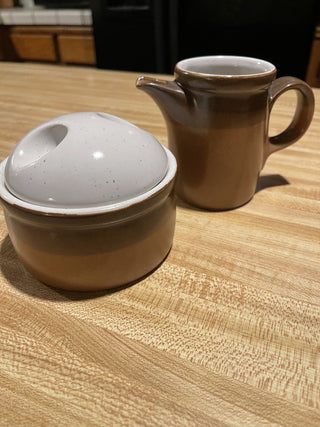 Vtg Mikasa Potters Art Cream & Sugar Set--SP MTS