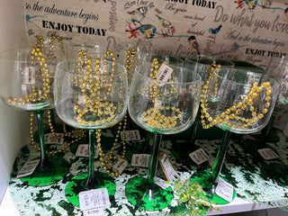 Vintage French Hock Green Stemmed Wine Glass RSV|123305