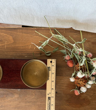 Crate & Barrel Brass 5-Pillar Candelabra