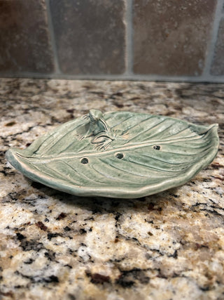 Leaf with Frog Trinket/Soap Dish    MTS|110306