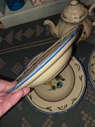 RF Vernon Ware by Metlox "Gigi" Set of 9 Incl Tea Pot