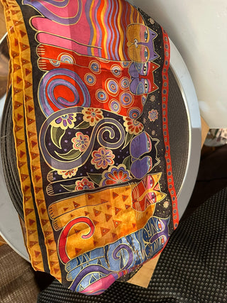 Scarf 52x12 Laurel Burch Cats Gold MTS|86249