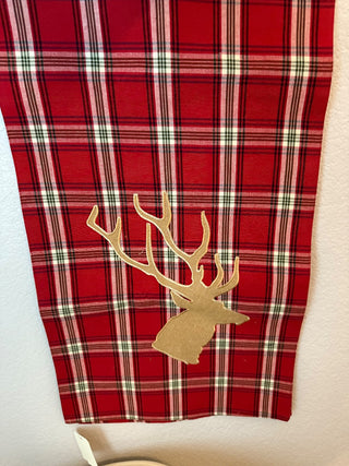 90 inch Christmas Plaid and buck table runner  RCD|123879