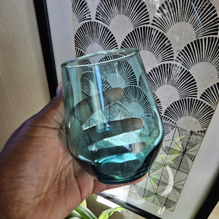 Aqua Blue Stemless Wine Glasses (Set of 2) (BRI) - MTS|122463